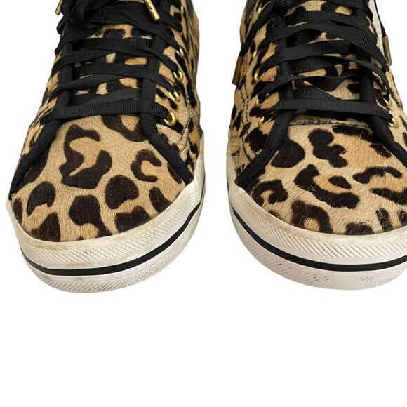 Kate Spade x Keds Calf Hair Leopard Kickstart Lace Up Sneakers Size 9 - Picture 6 of 11
